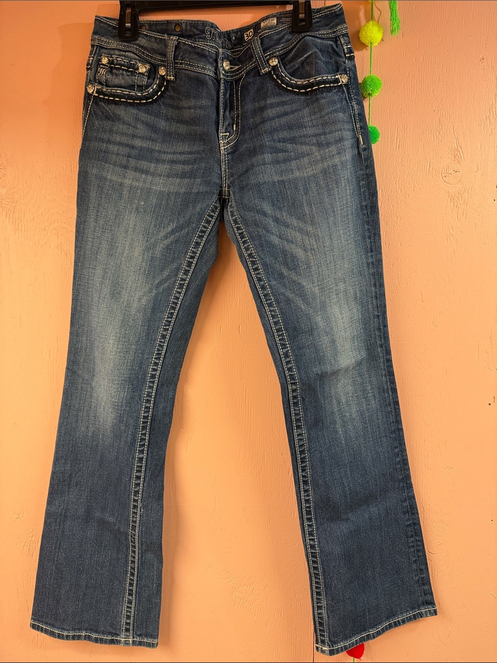Miss Me Women's Boot Cut Jeans - Blue Wash